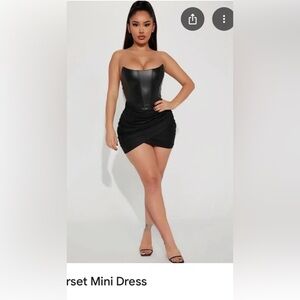 Fashion Nova Corset Mini Strapless Dress NWT